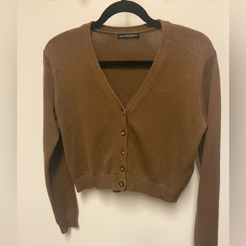 Brandy Melville cropped brown cardigan S/M